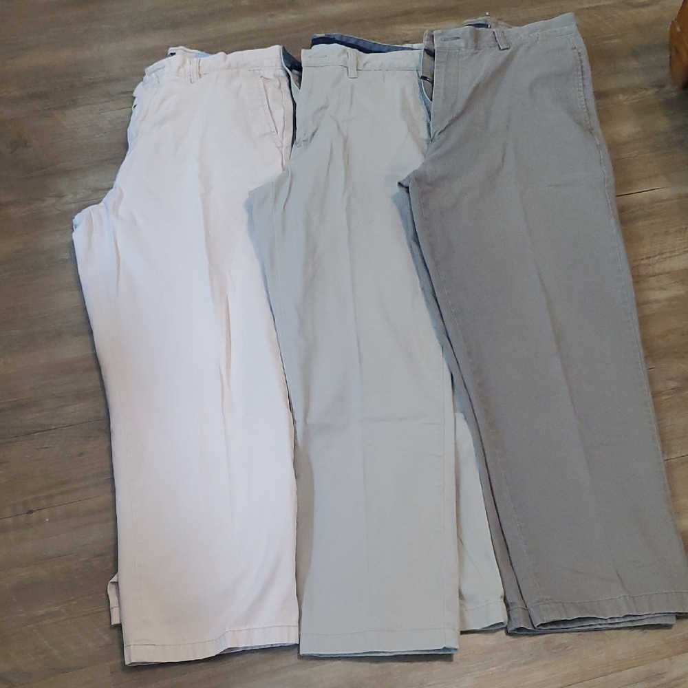 Nautica Men's Chinos Trio - Cream, Light Gray, Gray